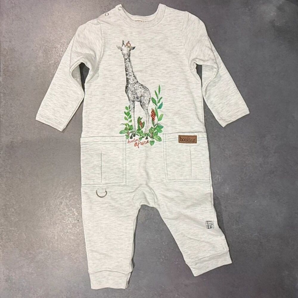 Hoolies 18-24M Giraffe Fleece Romper One Piece Cozy Pockets